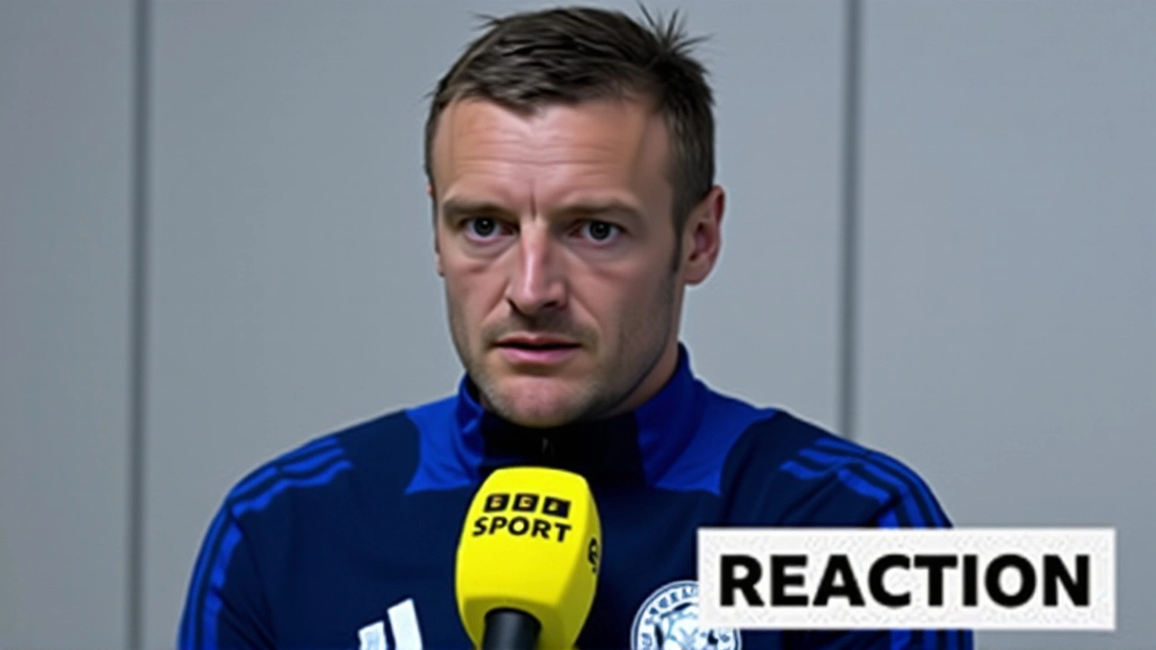 Jamie Vardy blows referee's whistle to halt match after head injury at King Power Stadium